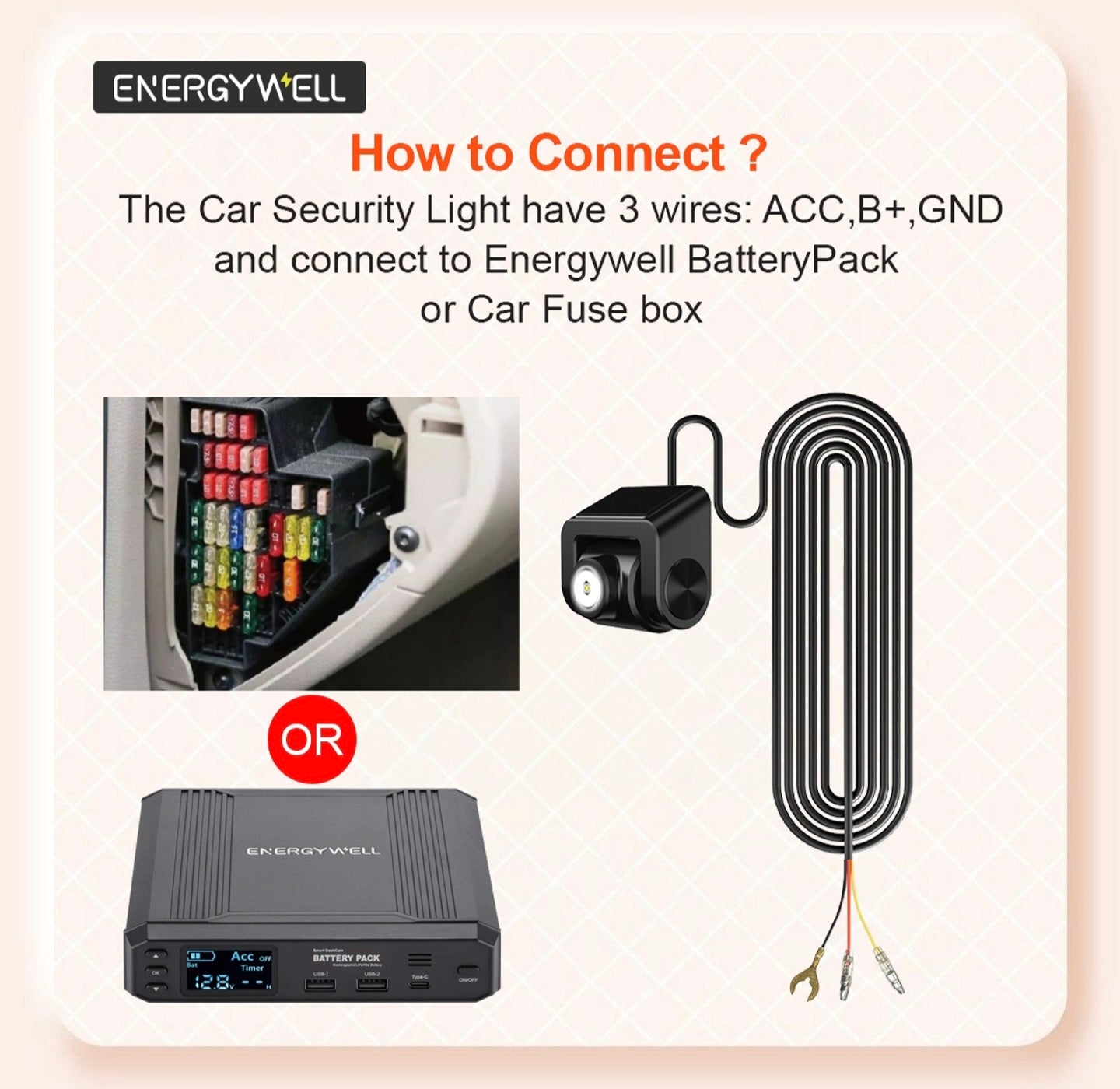 EnergyWell L5 Auto Licht / Bewegungsmelder